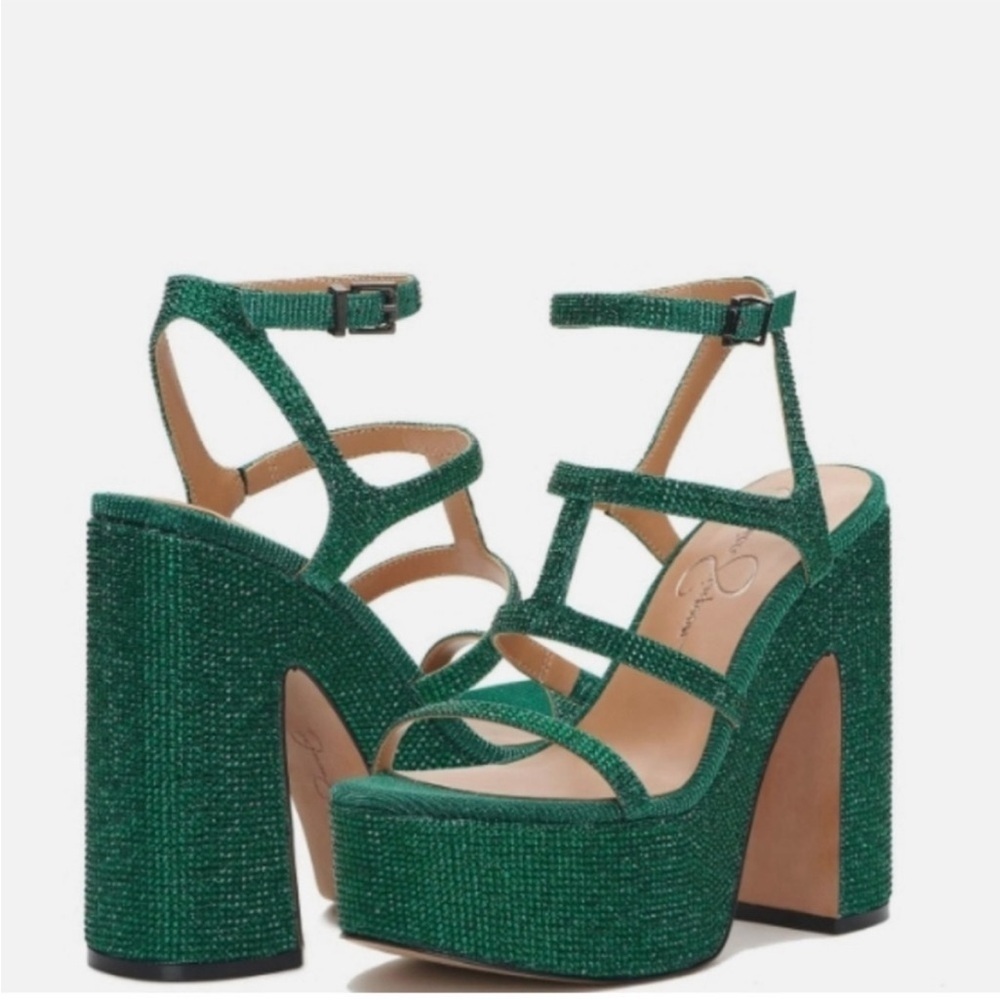 Jessica Simpson Green meitini Glitter Heels